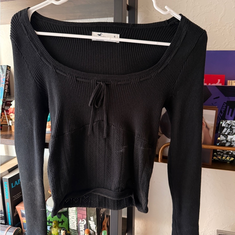 Hollister Black Ribbed Top